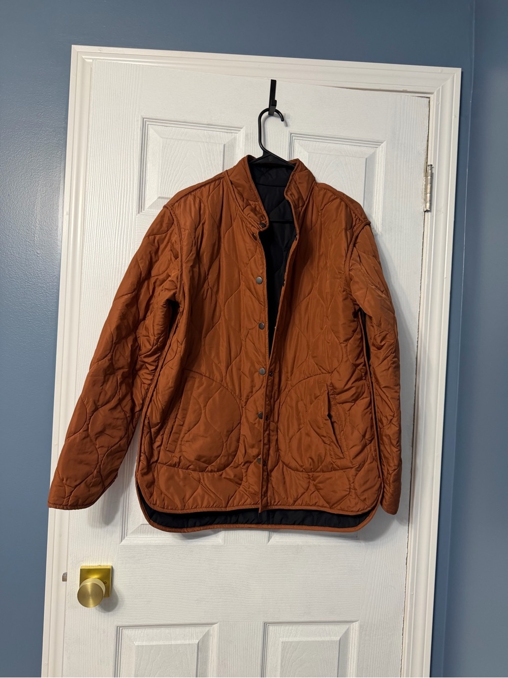 Summersalt Womens Jacket Orange or navy blue Reversible Eco Quilted Lightweight